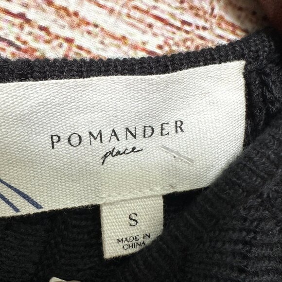 Pomander Place Womens Size S Black Ribbed Knit Sweater Adi Dress Long Sleeve - Picture 7 of 12